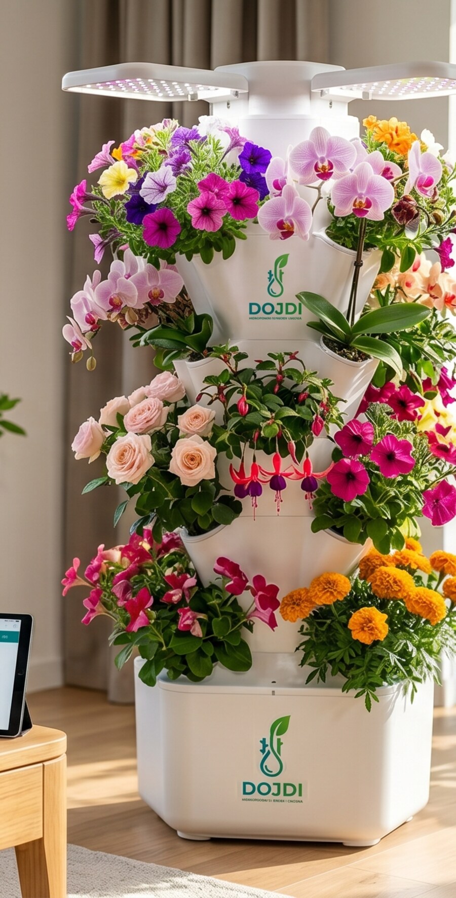dojdi tower with 16 flowering plants · 100 cm model